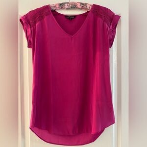Express Pink Cap Sleeve Blouse